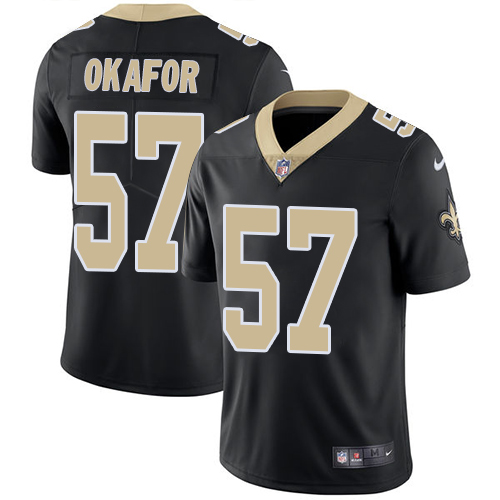 Nike Saints #57 Alex Okafor Black Team Color Men's Stitched NFL Vapor Untouchable Limited Jersey